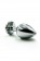 Серебристая алюминиевая анальная пробка с чёрным кристаллом - 6 см. - Kanikule - купить с доставкой в Новосибирске