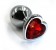Серебристая анальная пробка с красным кристаллом-сердцем - 7 см. - Kanikule - купить с доставкой в Новосибирске