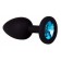 Чёрная анальная втулка с голубым кристаллом - 7,3 см. - Джага-Джага - купить с доставкой в Новосибирске