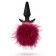 Силиконовая анальная пробка с бордовым заячьим хвостом Fur Pom Pom - 12,7 см. - Blush Novelties