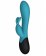 Бирюзовый вибратор Gemini с клиторальным стимулятором и нагревом - 20,8 см. - Le Frivole купить в Новосибирске с доставкой в Orgasmix.ru Бирюзовый вибратор Gemini с клиторальным стимулятором и нагревом - 20,8 см. - Le Frivole