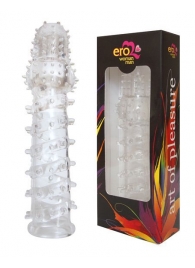 Закрытая прозрачная рельефная насадка с шипиками Crystal sleeve - 13,5 см. - Erowoman-Eroman - в Новосибирске купить с доставкой