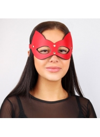 Красно-черная игровая маска с ушками - Notabu - купить с доставкой в Новосибирске
