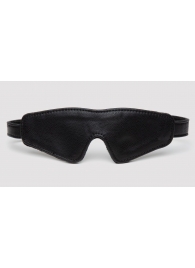 Черная плотная маска на глаза Bound to You Faux Leather Blindfold - Fifty Shades of Grey - купить с доставкой в Новосибирске