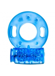 Голубое эрекционное виброкольцо Reusable Cock Ring - Blush Novelties - в Новосибирске купить с доставкой
