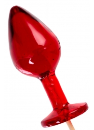 Красный леденец в форме малой анальной пробки со вкусом виски - Sosuчki - купить с доставкой в Новосибирске