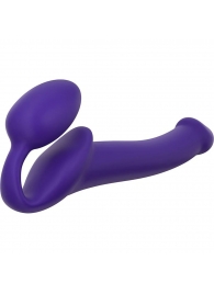 Фиолетовый безремневой страпон Silicone Bendable Strap-On - size S - Strap-on-me - купить с доставкой в Новосибирске