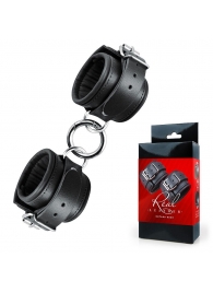 Черные широкие кожаные наручники - Notabu - купить с доставкой в Новосибирске