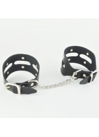 Черные кожаные наручники   Лира - Sitabella - купить с доставкой в Новосибирске