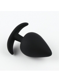 Черная силиконовая анальная пробка Soft-touch - 5,3 см. - Сима-Ленд