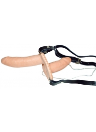 Телесный женский страпон с вагинальной пробкой Strap-On Duo - 15 см. - Orion - купить с доставкой в Новосибирске