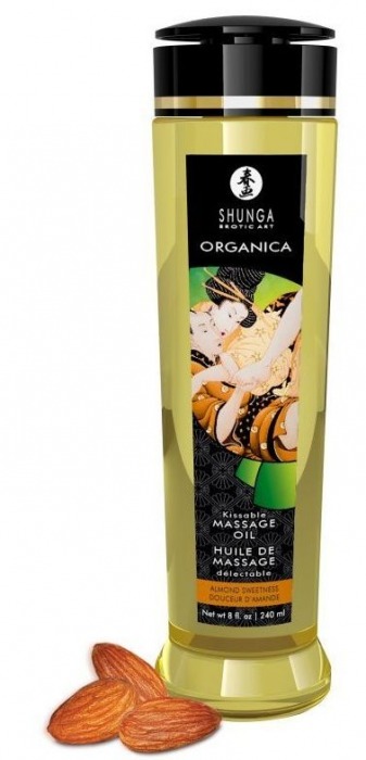 Массажное масло Organica с ароматом миндаля - 240 мл. - Shunga - купить с доставкой в Новосибирске