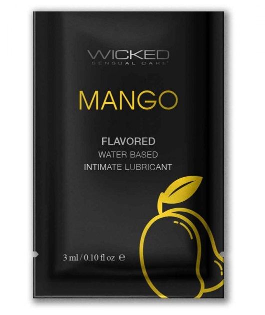 Лубрикант на водной основе с ароматом манго Wicked Aqua Mango - 3 мл. - Wicked - купить с доставкой в Новосибирске