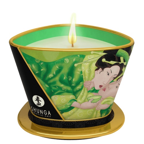 Массажная свеча Exotic Green Tea с ароматом зелёного чая - 170 мл. - Shunga - купить с доставкой в Новосибирске
