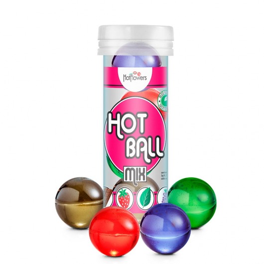 Ароматизированный лубрикант Hot Ball Mix на масляной основе (4 шарика по 3 гр.) - HotFlowers - купить с доставкой в Новосибирске