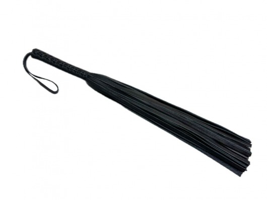 Черная цельная многохвостовая плеть из мягкой кожи - 57 см. - БДСМ Арсенал - купить с доставкой в Новосибирске