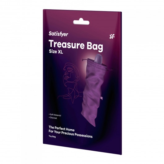 Фиолетовый мешочек для хранения игрушек Treasure Bag XL - Satisfyer - купить с доставкой в Новосибирске