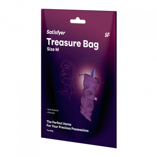 Фиолетовый мешочек для хранения игрушек Treasure Bag M - Satisfyer - купить с доставкой в Новосибирске