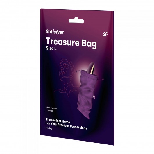 Фиолетовый мешочек для хранения игрушек Treasure Bag L - Satisfyer - купить с доставкой в Новосибирске