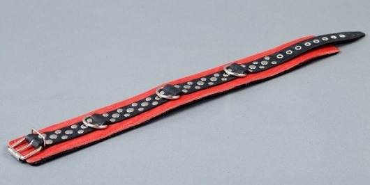 Красно-чёрный ошейник на мягкой подкладке - Подиум - купить с доставкой в Новосибирске