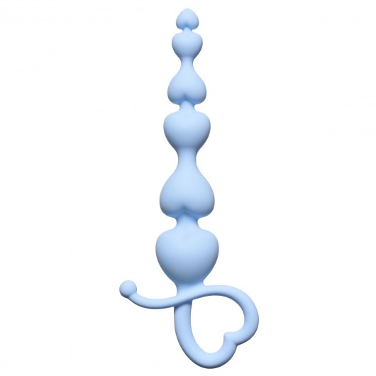 Голубая анальная цепочка Begginers Beads - 18 см. - Lola Games